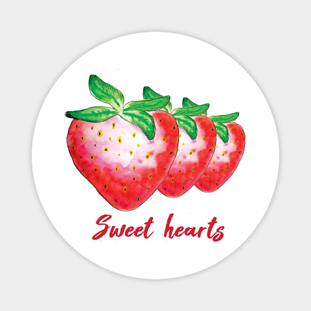 Aquarelle strawberries Magnet by Artletar